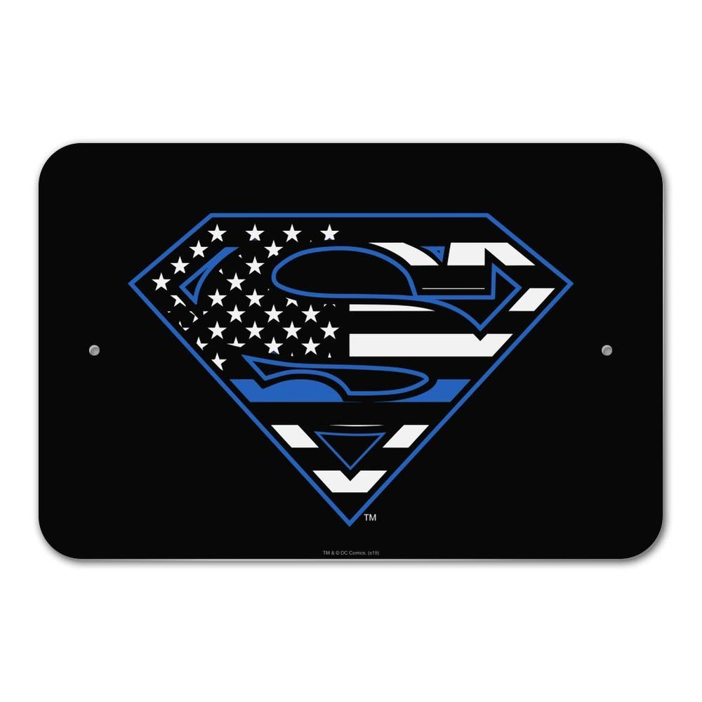 GRAPHICS & MORE Superman Thin Blue Line Flag Shield Logo Home Business Office Sign