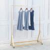 FURVOKIA Modern Simple Heavy Duty Metal Rolling Garment Rack with Wheel,Retail Display Clothing Rack, Single Rod Floor-Standing Hangers Clothes Shelves (Gold Square Tube A, 47.2 L) view 1