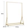 FURVOKIA Modern Simple Heavy Duty Metal Rolling Garment Rack with Wheel,Retail Display Clothing Rack, Single Rod Floor-Standing Hangers Clothes Shelves (Gold Square Tube A, 47.2 L) view 2