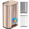 iTouchless 13.2 Gallon Step Trash Can with Odor Control Filter, Stainless Steel Kitchen Garbage Can, 50 Liter, Silent Soft-Close Step Pedal, Fingerprint-Proof, Rose Gold view 1
