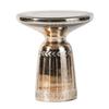A&B Home AB-77261-GOLD 15.7" H Round Antique Gold Glass Indoor Side Table w/Chalice Base, Laurel Pattern Design view 1
