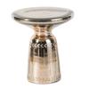A&B Home AB-77261-GOLD 15.7" H Round Antique Gold Glass Indoor Side Table w/Chalice Base, Laurel Pattern Design view 3