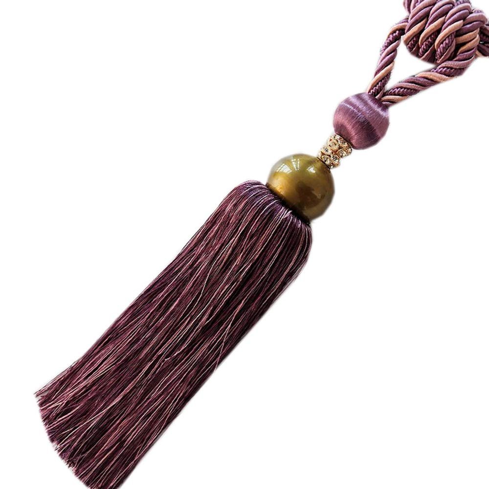 1 Pair Tassel Rope Curtain Tiebacks Tassel Curtain Holdbacks Curtain Buckle (Purple)