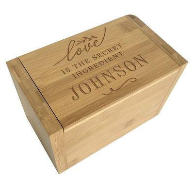GiftsForYouNow Engraved Secret Ingredient Recipe Box
