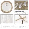AISENO 48 Inch Christmas Tree Skirt White Thick Luxury Quilted Cotton with Burlap Decoration for Merry Christmas Party Christmas Tree Skirt Decorations view 3