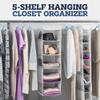 ZOBER Hanging Closet Organizer, 5-Shelf - Hanging Storage Organizer Shelves for Clothes, Towels, Toys - College Dorm Room, Nursery, & Home Closet view 2