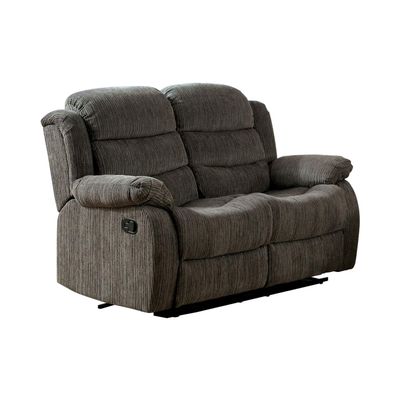 24/7 Shop at Home Mist Contemporary Upholstered Reclining Loveseat, Gray