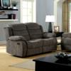 24/7 Shop at Home Mist Contemporary Upholstered Reclining Loveseat, Gray view 2