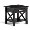 SIMPLIHOME Kitchener End Table - 21 inch Wide Solid Wood Square Accent Table with Drawer and Open Shelf in Hickory Brown, Contemporary Nightstand or Lamp Stand with X-Design for Living Room or Bedroom view 1