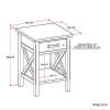 SIMPLIHOME Kitchener End Table - 21 inch Wide Solid Wood Square Accent Table with Drawer and Open Shelf in Hickory Brown, Contemporary Nightstand or Lamp Stand with X-Design for Living Room or Bedroom view 3