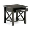 SIMPLIHOME Kitchener End Table - 21 inch Wide Solid Wood Square Accent Table with Drawer and Open Shelf in Hickory Brown, Contemporary Nightstand or Lamp Stand with X-Design for Living Room or Bedroom view 4
