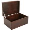 Creative Deco Large Brown Wooden Box Storage with Hinged Lid | 11.8x7.87x5.51in (+-0.5) | Keepsake Decorative Gift Box for Tool Dog Toy Kitchen Storage | Rough UNSANDED Acacia-Like Wood Chest Trunk view 1