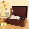 Creative Deco Large Brown Wooden Box Storage with Hinged Lid | 11.8x7.87x5.51in (+-0.5) | Keepsake Decorative Gift Box for Tool Dog Toy Kitchen Storage | Rough UNSANDED Acacia-Like Wood Chest Trunk view 2