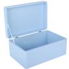 Creative Deco Large Blue Wooden Box Storage with Hinged Lid | 11.8x7.87x5.51in (+-0.5) | Keepsake Gift Box for Tool Dog Toy Kitchen Storage | Rough UNSANDED Wood Chest Trunk view 1