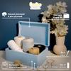 Creative Deco Large Blue Wooden Box Storage with Hinged Lid | 11.8x7.87x5.51in (+-0.5) | Keepsake Gift Box for Tool Dog Toy Kitchen Storage | Rough UNSANDED Wood Chest Trunk view 4
