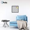 PinPix ArtToFrames 18x18 Custom Cork Bulletin Board Sketch Circles Grey Poster Board Has a Fabric Style Canvas Finish, Framed in Satin Black (PinPix-1924) view 2