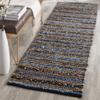 SAFAVIEH Cape Cod Collection Runner Rug - 2'3" x 10', Blue & Multi, Handmade Flat Weave Braided Stripe Cotton & Jute, Ideal for High Traffic Areas in Living Room, Bedroom (CAP361A) view 1