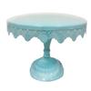 10 Inch Metal Cake Stand Round Cupcake Stands Metal Dessert Display (Aqua blue) view 2