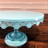 10 Inch Metal Cake Stand Round Cupcake Stands Metal Dessert Display (Aqua blue) view 3