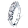 Bansriracha 1.25 Carat Five 5 Stone Solid 925 Sterling Silver Ring Bridal Jewelry Wedding Band CFR8039 (6) view 1