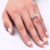 Bansriracha 1.25 Carat Five 5 Stone Solid 925 Sterling Silver Ring Bridal Jewelry Wedding Band CFR8039 (8) view 4