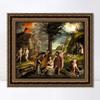 INVIN ART Framed Canvas Art Giclee Print An Allegory of the Old and New Testaments 1530 by Hans Holbein the Younger(Vintage Embossed Gold frame,26"x32") view 1