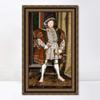 INVIN ART Framed Canvas Art Giclee Print Portrait of King Henry VIII by Hans Holbein the Younger Wall Art Living Room Home Office Decorations(Vintage Embossed Gold frame,20"x32") view 1