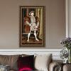 INVIN ART Framed Canvas Art Giclee Print Portrait of King Henry VIII by Hans Holbein the Younger Wall Art Living Room Home Office Decorations(Vintage Embossed Gold frame,20"x32") view 3