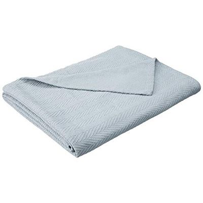 A & L Superior All-Season Luxurious 100-Percent Cotton Metro Blanket (Light Blue, Twin)