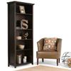 SIMPLIHOME Amherst Bookcase - 70 inch Tall 5-Shelf Solid Wood Bookshelf in Hickory Brown, Transitional Storage for Living Room, Study Room or Office with Adjustable Shelves and Tapered Legs view 3
