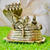 Aakrati Vishnu Laxmi Sitting On Sheshnag - Lord Narayan Rest in Vainkunt Dham Metal Idol 4.5 inch view 1