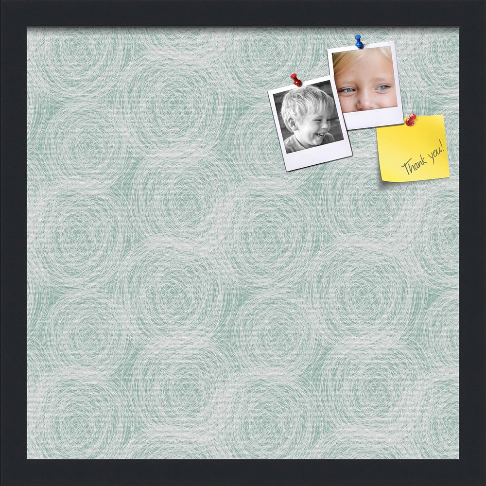 PinPix ArtToFrames 14x14 Custom Cork Bulletin Board Poster Board Has a Fabric Style Canvas Finish, Framed in Satin Black (PinPix-1926)