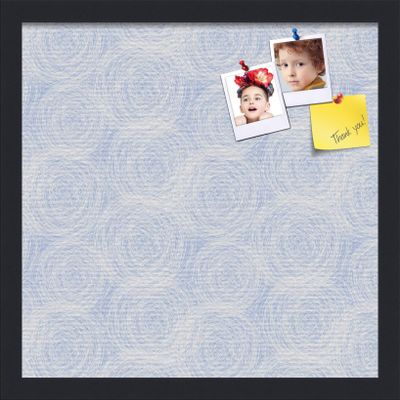 PinPix ArtToFrames 14x14 Custom Cork Bulletin Board Circles Sketch Mill White Poster Board Has a Fabric Style Canvas Finish, Framed in Satin Black (PinPix-1927)