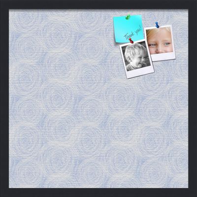 PinPix ArtToFrames 18x18 Custom Cork Bulletin Board Circles Sketch Mill White Poster Board Has a Fabric Style Canvas Finish, Framed in Satin Black (PinPix-1927)