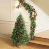 LIFEFAIR 4FT Prelit Christmas Tree, Artificial Tabletop Xmas Tree, Small Christmas Tree Pre-Decorated with Pinecones and Berries (150 Clear Warm Lights and Realistic 380 Thicken Tips, Cloth Bag Base) view 4