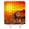 Lion Shower Curtain Lion Prairie Animal Sunset Sun Golden Cloud Orange Bathroom Curtains Decor Polyester Fabric Waterproof 70 x 70 Inches Include Hooks view 3