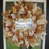 Designer Fall Pumpkins Deco Mesh Front Door Wreath, Thanksgiving Decor, Porch Patio Decoration, Indoor Outdoor, Unique Gift Idea view 2