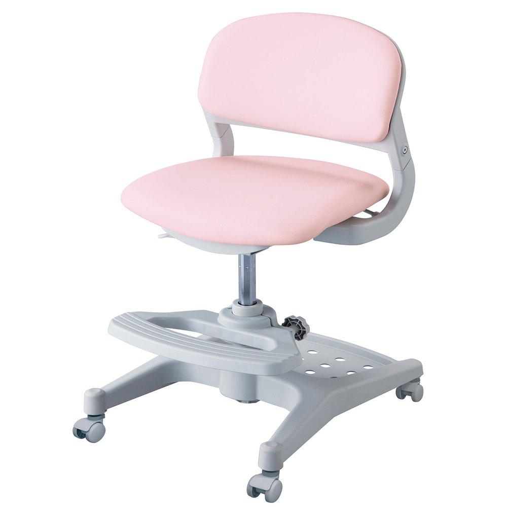 KOIZUMI CDC-871LP Study Chair, Light Pink, Size: W 18.0 x D 20.7 - 21.7 x H 30.1 - 34.4 inches (456 x 525 - 550 x 765 - 875 mm), SH435-545 mm (External Dimensions), Hybrid Chair, Light Pink