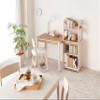 Koizumi Fanitec SDC-728WWWH Study Chair, WW/White, Size: W 16.7 x D 18.0 - 19.3 x H 30.3 inches (425 x 456 - 490 x 774 mm), SH435, 465, 495, 525 mm (Outer Dimensions), Lutra Chair, White Wash Color view 2
