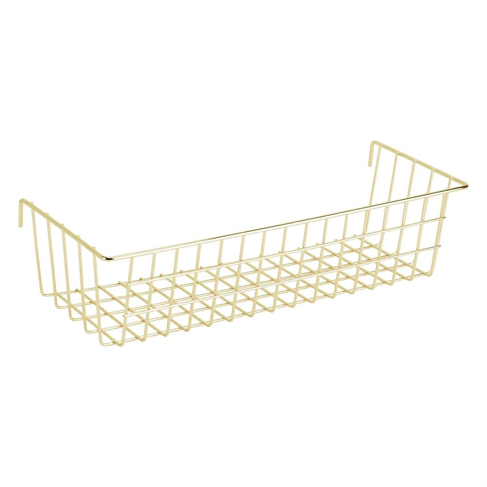 GRIDYMEN Hanging Grid Basket for Wire Wall Panel, Multifunction Wall Storage Display Decorative Basket, Size 15.5"x5.3"x3.9", Gold