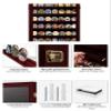 ASmileIndeep 7 Rows Military Challenge Coin Holder Display Cabinet Wall Mount with HD Tempered Glass, Holds 100 Coins, Wooden Medal Display Case Shadow Box with Removable Shelves, Mahogany view 4