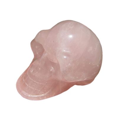3.25" Natural Rose Quartz Crystal Skull Carving Mineral Stone Statue Art A575