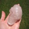 3.25" Natural Rose Quartz Crystal Skull Carving Mineral Stone Statue Art A575 view 2