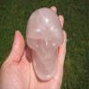 3.25" Natural Rose Quartz Crystal Skull Carving Mineral Stone Statue Art A575 view 4