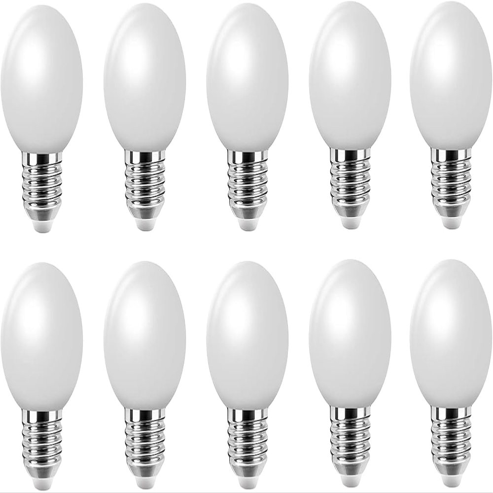 10 Pack E27 G45 2W Screw Cap Coloured LED Light Bulbs Festoon Party Lights for Indoor Outdoor Use