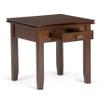 SIMPLIHOME Artisan End Table - 21 inch Wide Solid Wood Square Side Table with Drawer in Russet Brown, Transitional Nightstand or Lamp Stand for Living Room, Bedroom, or Entryway with Tapered Legs view 4