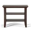 SIMPLIHOME Acadian Narrow Side Table - 14 inch Wide Solid Wood Rectangular End Table with 2 Open Shelves in Brunette Brown, Transitional Lamp Stand or Nightstand for Living Room or Bedroom view 4