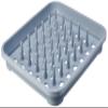 Addis Eco Made from 100% Recycled Plastic Draining Dish Plate Rack with pegs, Light Grey, 33.5 x 38 x 5cm view 1