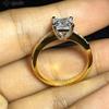 Bansriracha 2 Carat Solitaire Engagement Ring 925 Sterling Silver Gold Color Princess Cut SONA NSCD Stone Ring for Women Wedding (7) view 4