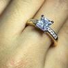 Bansriracha 2 Carat Solitaire Engagement Ring 925 Sterling Silver Gold Color Princess Cut SONA NSCD Stone Ring for Women Wedding (9) view 2